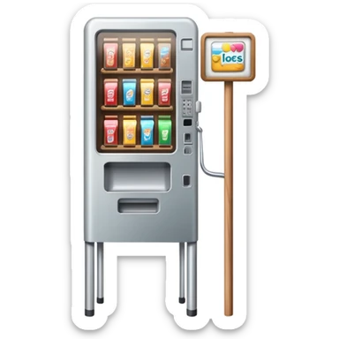 vending machine next to a crutch  sticker