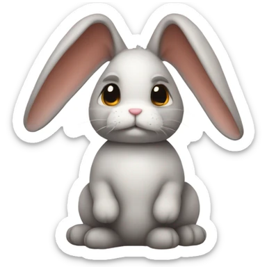 Acute detailed bunny plushy sticker