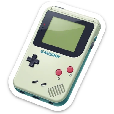 gameboy, simplified, flat color sticker