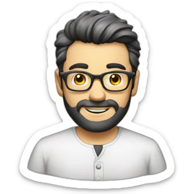 homme chauve blouse chimie lunettes sticker