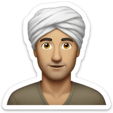 White man in turban sticker