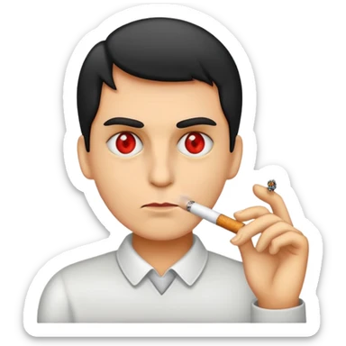 I want an emoji that is smoking a cigarette with red eyes  sticker