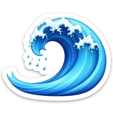 glitter blue wave sticker