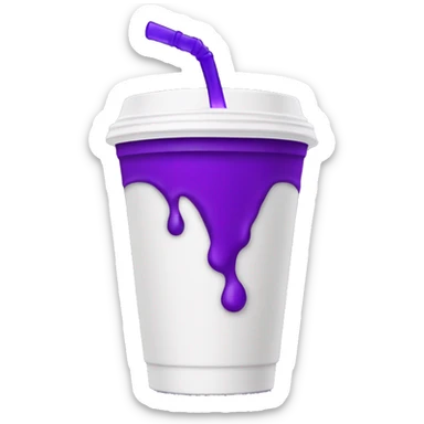 Purple drink pouring out of a styrofoam cup sticker