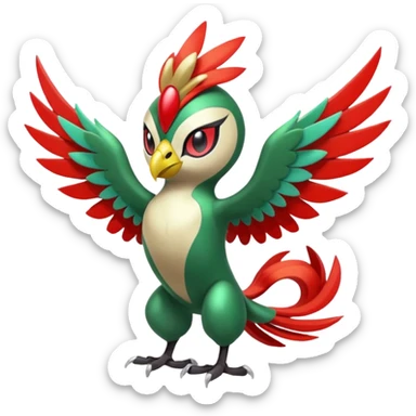 Meloetta-Hawlucha-Pokémon-Fakémon-fusion-hybrid-creature sticker