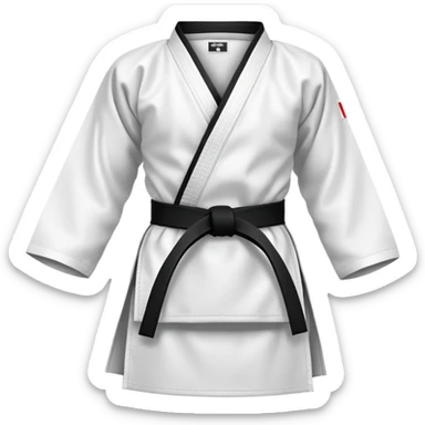 traditional karate gi white uniform with belt sticker