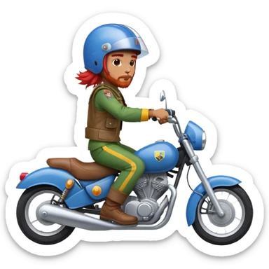 Rasta with red hear on blue motorcycle  sticker