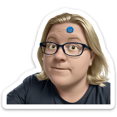 blonde boy by the window sticker