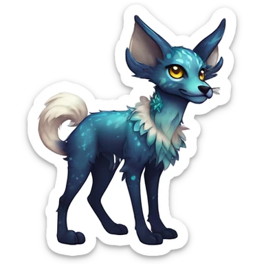 Cool cute Kawaii edgy fantasy shiny animal  fursona Fionbri vernid by griffsnuff & LiLaiRa & Falvie full body sticker