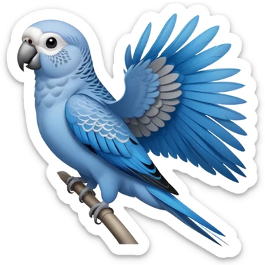 Blue and grey parakeet sticker