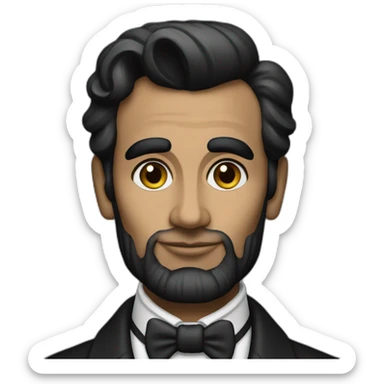 Nauman Shaikh as Abraham Lincoln with a fade sticker