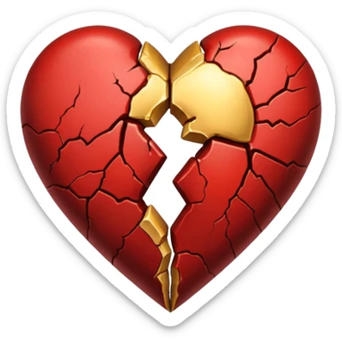 Make a heart with one crack down the middle making it split into two. Fill the crack fully with gold so that it looks like a normal heart with gold cracks on it sticker
