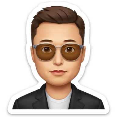Elon Musk with sunglasses apple style emoji sticker