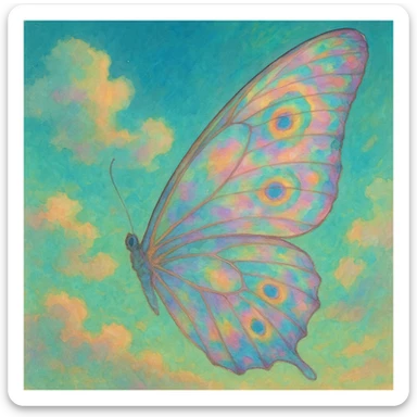 right butterfly wing, ethereal colors sticker