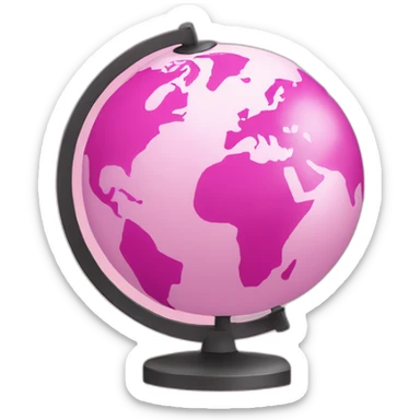 Pink globe  sticker