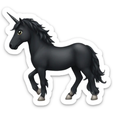 black unicorn sticker