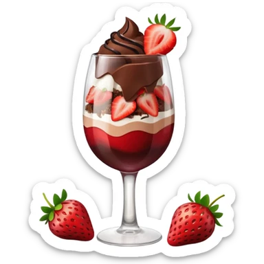 strawberry-chocolate-pafe-Wineglass sticker