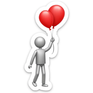 stick figure holding a balloon sticker
