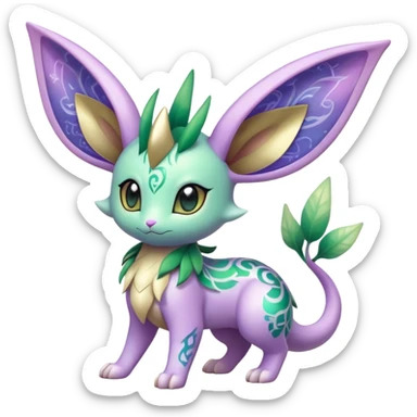 Shiny Exotic Cute Adorable Majestic Ethereal Sparkly Flygon-Espeon-Leafeon-Shaymin-Hybrid-Creature with pattern-markings sticker