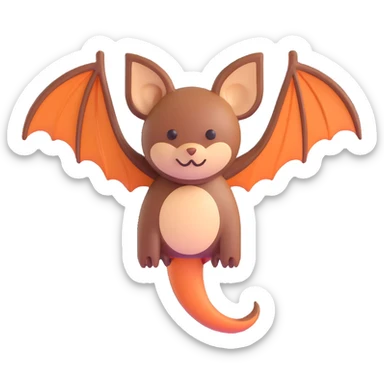brown wooden bat sticker
