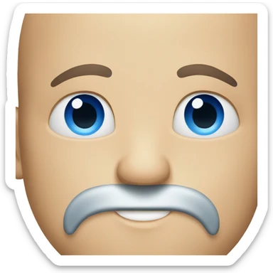 bald blue eyed emoji drinking beer sticker