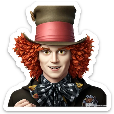 boy with red hair and hat sticker