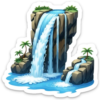 A waterfall cascading into a clear blue pool.



















































 sticker