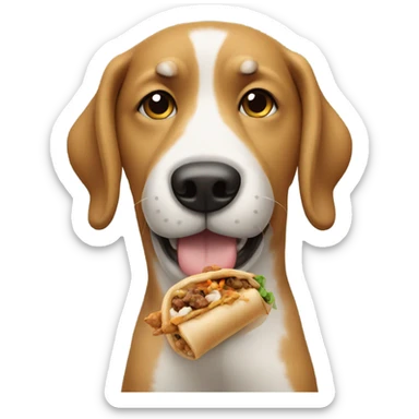 Dog holding shawarma sticker