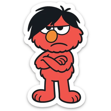 annoyed emo Elmo sticker