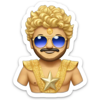 Golden star ganesh sticker