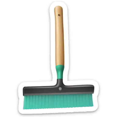 squeegee with long wooden handle sticker