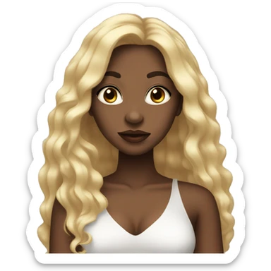 pretty black girl with big lips and long blonde hair sticker