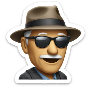 old man with fedora hat and sunglasses sticker