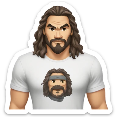 jason momoa cartoon wearing tee sticker