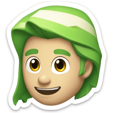 Green arrow pointing top right corner sticker