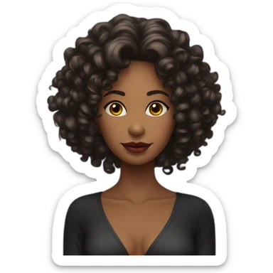 Femme noir cheveux curly qui porte Robe sticker