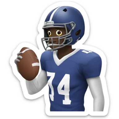 Football player with helmet sticker