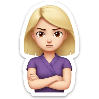 arms crossed around neck mad girl sticker