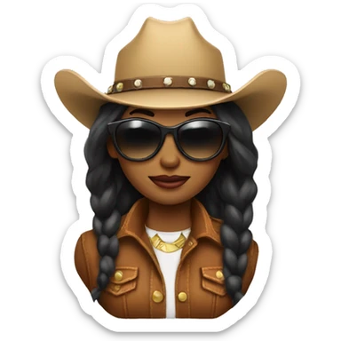 Cowgirl with sunglasses  sticker
