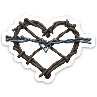 Barbed wire heart  sticker
