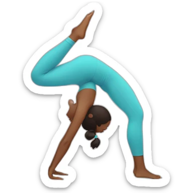 Girl in yoga asana sticker