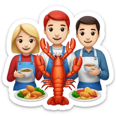 Lobster meal with 3 friends  sticker