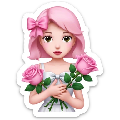 Rosa Lilien und Schleife sticker