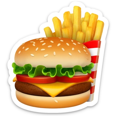 hamburger ve patates sticker