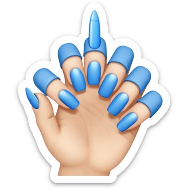 one finger blue nail art sticker