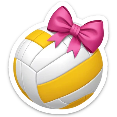 volleyball with a bow  sticker