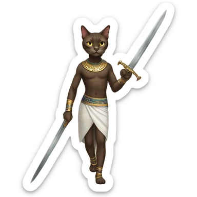 Cat Walk In Egypt have i hand a swords sticker