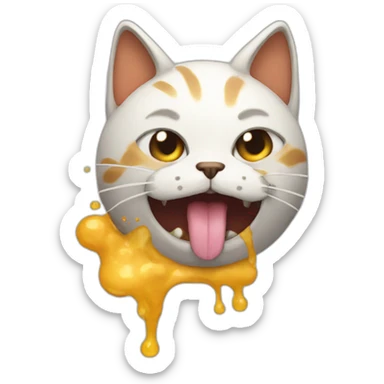 vomit cat sticker
