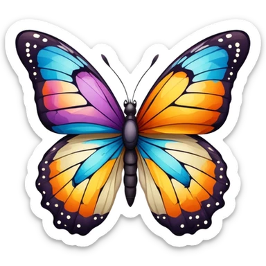 butterfly with a cracked and missing wing sticker