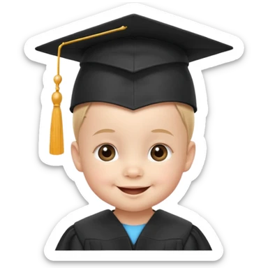 baby wearing a graduation hat, feels happy, age 3-5 kid
just need face and hat sticker